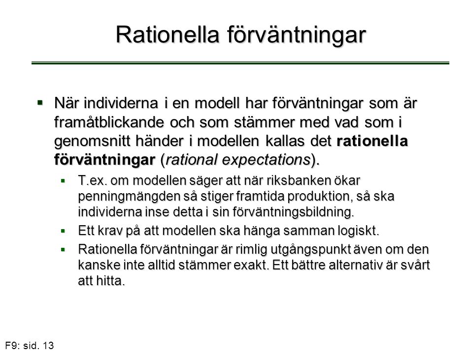 Föreläsning 9 Förväntningar och stabiliseringspolitik ppt video